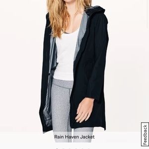 lululemon Rain Haven waterproof rain jacket, black size 8